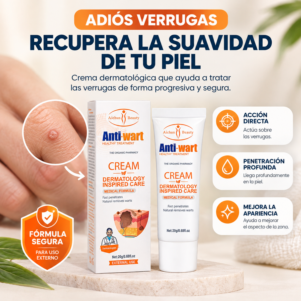 Crema Anti Verrugas y lunares