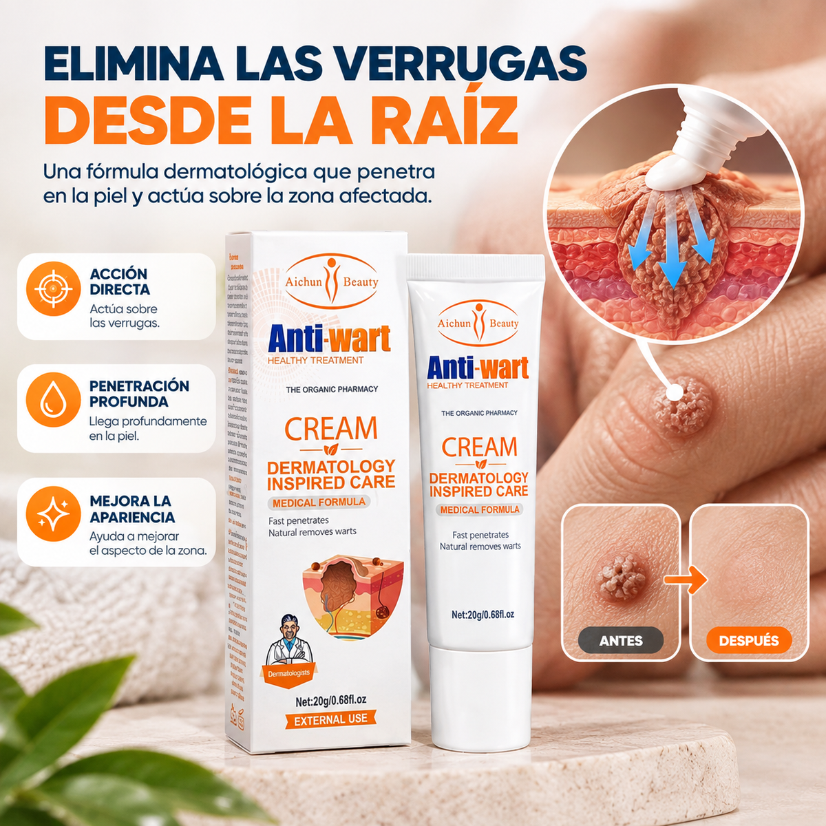 Crema Anti Verrugas y lunares
