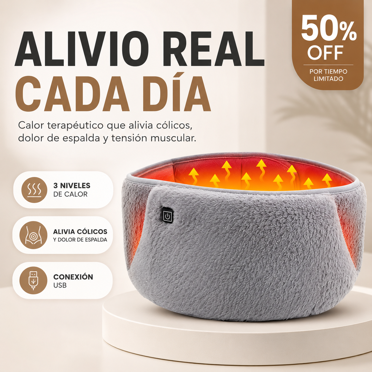 CINTURON-Guatero Electrico Almohadilla Termica