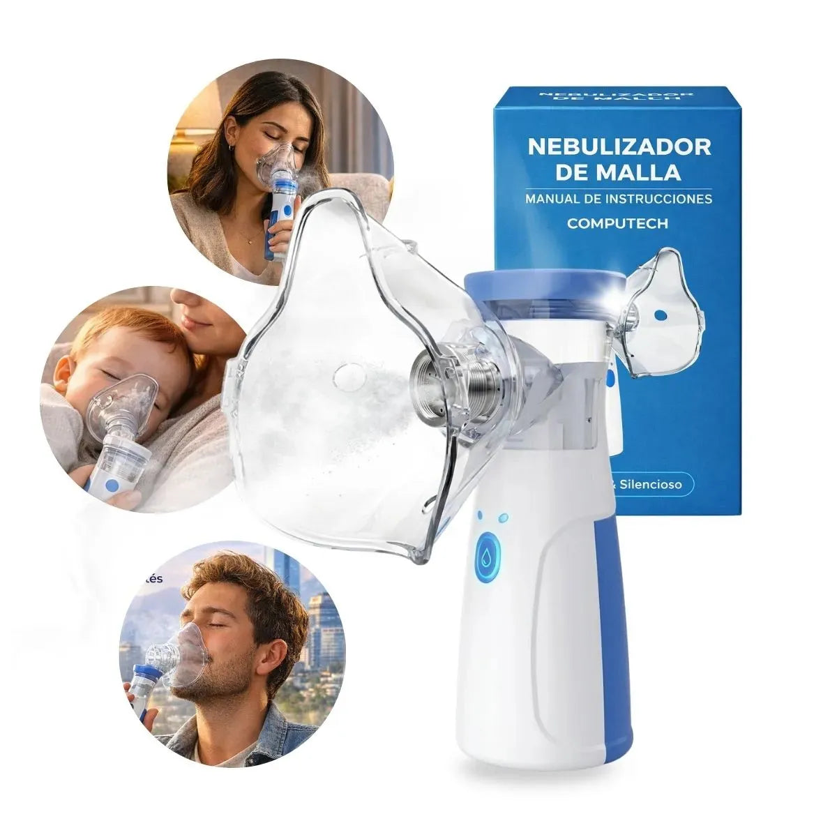 Nebulizador portatil para niños y adultos-Alivio respiratorio donde lo necesites